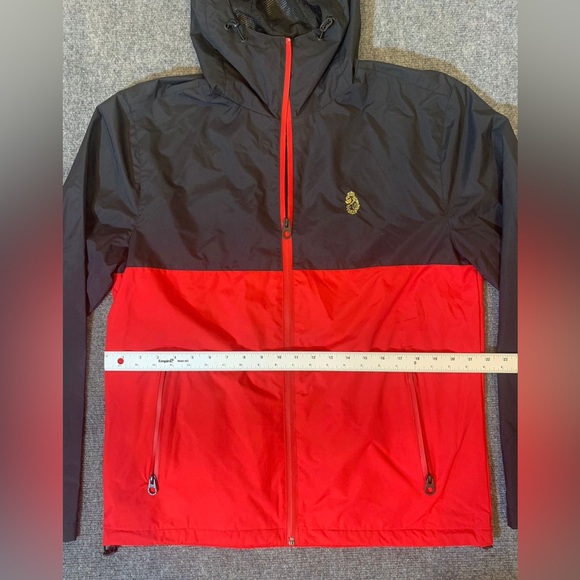 Luke Men's Jacket  Sport Hooded Full Zip in Black/Red Size L - Picture 13 of 14